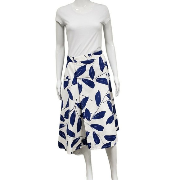 MARNI Printed cotton midi wrap skirt